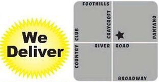 Jimmy's Pizzeria Delivers. Map of delivery area.